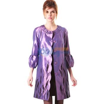 玛汐 Maxchic 2011新品女式中长款长袖风衣外套 C13003C11M 紫罗兰 XL