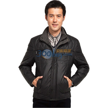 红豆hodo羽绒服男装专柜正品加厚羽绒服外套EJW9919 黑色 185/100A(XL)