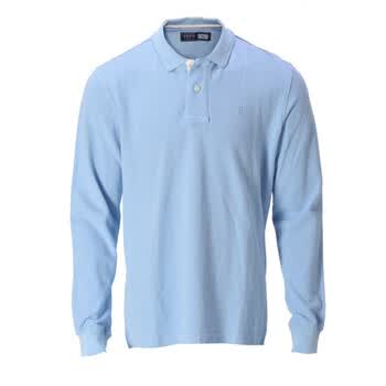 IZOD 新品纯棉翻领长袖标准男士商务polo衫 1061913102607 蓝色系 XXL(185/102A)