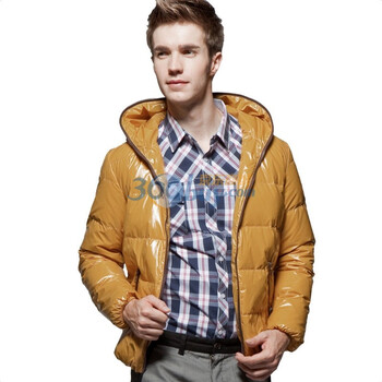 Justyle2011秋冬新品11色亮彩连帽保暖短款男士羽绒面包服男款外套45113075 土黄 XXL