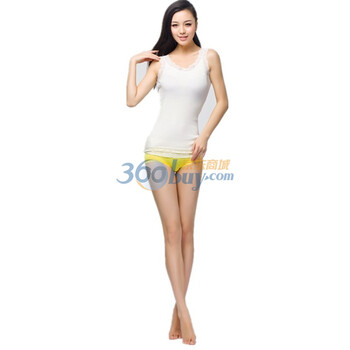 爱帝女士全棉时尚性感蕾丝百搭打底背心6125211211 白色1211 XL