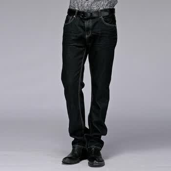 GXG 潮流休闲小直筒牛仔长裤 #04105567 黑色 M