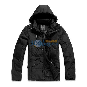 MBSKY蓝色男款中长多袋羽绒服0805208 黑色 XL