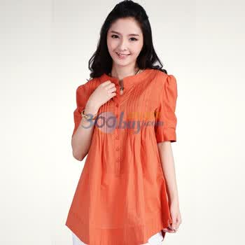 O.SA新品女装衬衫大码宽松衬衫 SC90208 橙色 L'
