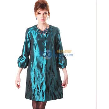 玛汐 Maxchic 2011新品女式中长款长袖风衣外套 C13003C11M 绿色 XL