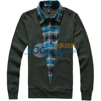 2011秋装新款韩版潮流时尚男式装修身长袖t恤2011 军绿色 XXL