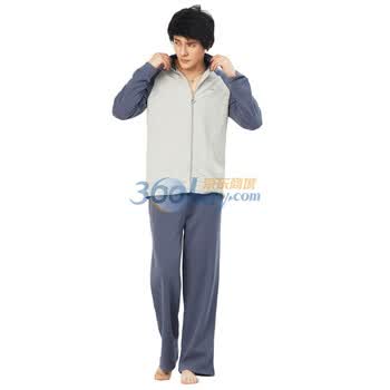 猫人风尚开衫居家男套L032110 浅灰色 XXXL