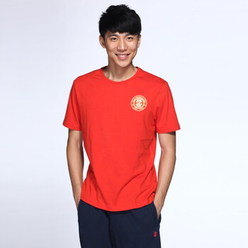 IZOD 新品纯棉字母圆领短袖休闲百搭男士T恤 3121914204902橙色系XXL(185/102A)