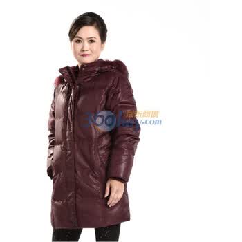 2011新款 康博羽绒服 女中老年毛帽中款面包 KB1132 红色 185/104A(XXXL)