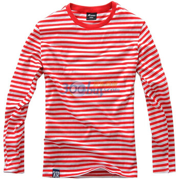 AK男装秋季新品 海魂长袖T恤衫C100018 红白条纹 XXL