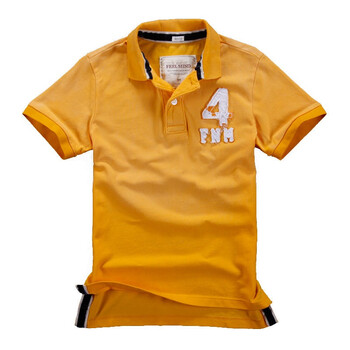 FEEL MIND男装翻领怀旧洗水短袖Polo 12—10503明黄 黄色 XL