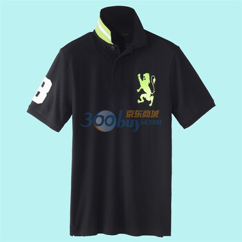 Giordano佐丹奴 Polo 男全新荧光狮王修身POLO 01012480 纯黑 XL