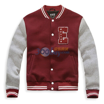 摩基斯AXE男装春季新品 学院派贴布印花夹克外套D0060104 印第安红色 L