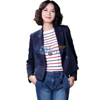 UDOT 右道 修身双排扣女装外套小西装蓝色W142 蓝色 L
