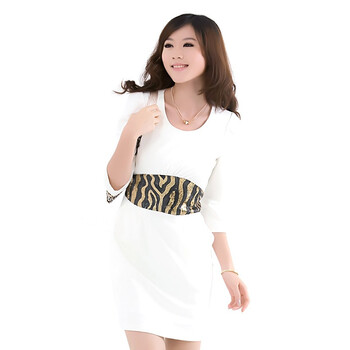 EVRAY伊薇瑞女装腰节亮片百搭连衣裙E820126 白色 XL
