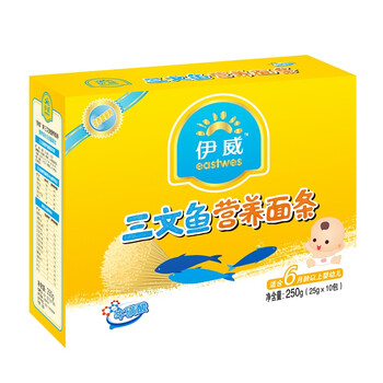 伊威三文鱼营养面促进宝宝大脑及视网膜发育（25g*10包）
