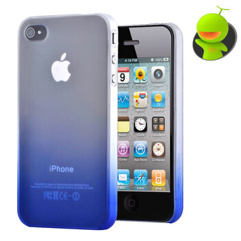 哈密瓜（hamimelon） HM0119 DUO色彩渐变磨砂系列 iphone4保护套 外壳 保护壳 蓝色 送防尘塞贴膜