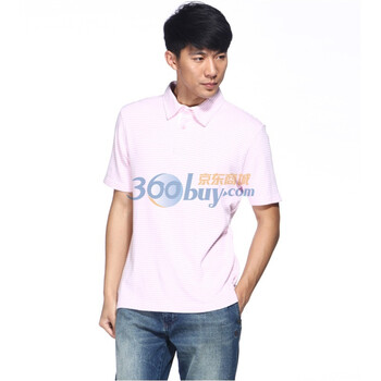 IZOD 秋季新品纯棉条纹翻领短袖男休闲polo衫 3121913216403粉色XXL(185/102A)