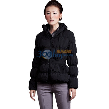 茵曼 INMAN 新款90%鸭绒防漏绒连帽短款羽绒服 W9009 黑色 XL