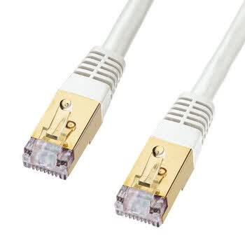 日本SANWA SUPPLY KB-T7-03W 正品兼容10G光缆的超7类线网线 传速快、抗干扰性强 3米 白