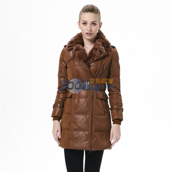 波司登 2011新款 羽绒服 女 个性修身中长款 兔毛领 BR2328 巧克力 185/104A(XXXL)