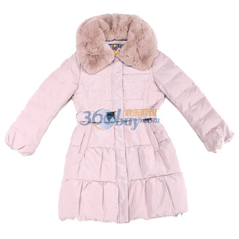 米兰朵 MERUNTO 新款淑女收腰 獭兔毛领中长女款羽绒服90%充绒量 降价促销 011203 L61粉色 L170