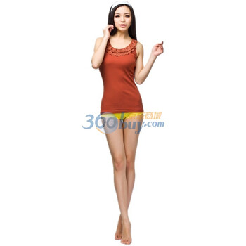 爱帝女士全棉时尚性感蕾丝百搭打底背心6125211211 金棕色1311 XL