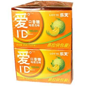 乐天爱ID口香糖(哈密瓜)25克*10盒