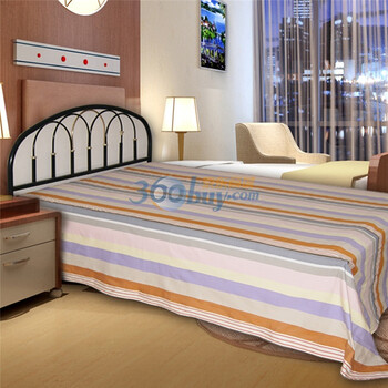娜依天 家纺纯棉色织老粗布加大 双人床单 棕+浅灰 250cmx250cm