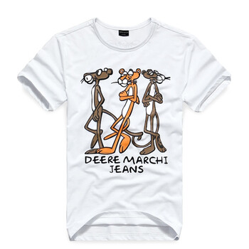 迪尔马奇 2012新品 顽皮豹卡通潮流时尚男士短袖T恤 DM904 白色 XXXL