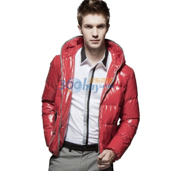 Justyle2011秋冬新品11色亮彩连帽保暖短款男士羽绒面包服男款外套45113075 红色 XXL