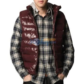 Markless2011冬装新款90%白鸭绒隐形袖保暖短款男士羽绒马甲背心YR11310M 豆沙色 XXL
