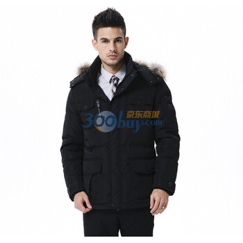 波司登 2011新款 羽绒服 男毛帽直摆中休闲服 SR2241 黑色 190/104A(XXL)