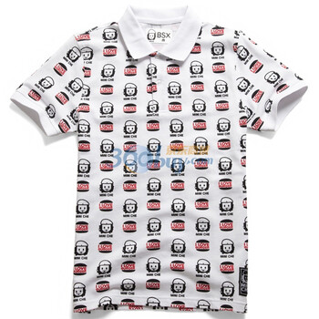 Giordano佐丹奴BSX Polo 男个性MINI CHE印花珠地POLO 04011200 白色 XL