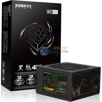 先马（SAMA）黑魅400 电源（额定400W/智能调压/炫红静音风扇/支持背板走线）