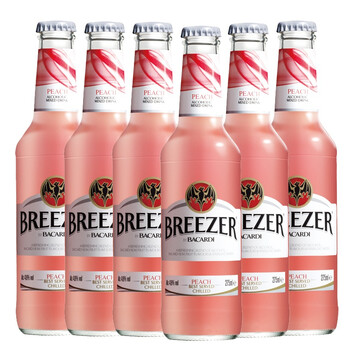 Bacardi百加得冰锐预调朗姆酒6瓶装桃味