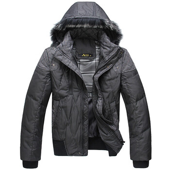 ATOPI男 2011秋冬新款脱卸帽撞色羽绒服(51007) 黑色 4XL
