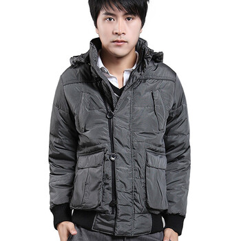 诠渡良品trenduality 2011冬装防水男士休闲短款羽绒服#TD185 灰色 XXL