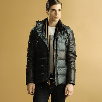 浪氏威尔lansiwear2011冬款光面柔光白绒丝保暖羽绒服LWAJJ8003 蓝色 54