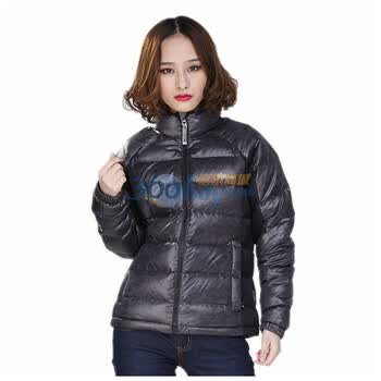 爱乐宾ELEBEN 女款迷彩鹅绒羽绒服 EBW-D1006 黑色 175/80A