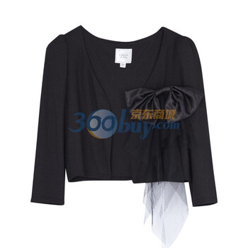歌莉娅GOELIA 外套 配大蝴蝶结短外套103C6040 原价449 黑色 L