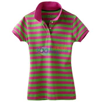Giordano佐丹奴 Polo 女花色横间弹力修身珠地Polo 01311010 粉红 M