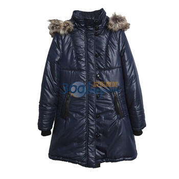 as安都2011冬 新 极致修身毛条连帽中长棉服 9158212 深蓝色 L