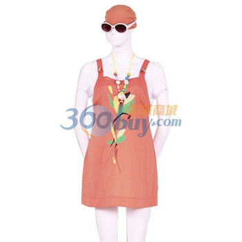 惠葆 彩色绘画图案假两件轻薄透气连衣裙 H210Q3405 橙色 M