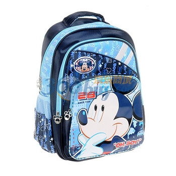 Disney/迪士尼 Mickey米奇/米妮卡通图案双肩学生书包SM80235 深蓝色