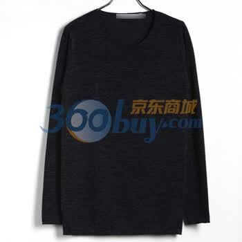 时尚起义 春装韩国进口弹力舒适修身针织T恤衫 男570079 海军蓝 one