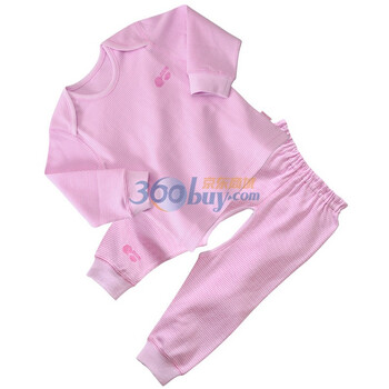 贝贝怡（bornbay）BB313-512 宝宝服 活动肩上衣 婴儿童装内衣套装 淡粉 59码