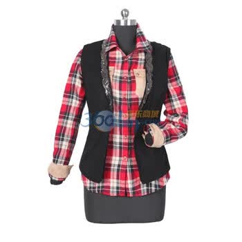 Justyle手工绣片女士假两件西装背心马甲外套JTL1142001 黑色 XL