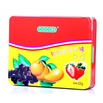 马来西亚进口 可康多口味果汁糖220gx2盒