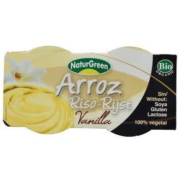 西班牙NaturGreen自然之源有机香草大米慕斯布丁125g*2杯